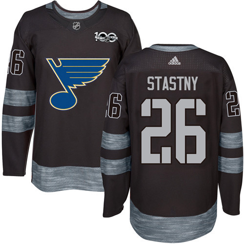 Adidas Blues #26 Paul Stastny Black 1917-100th Anniversary Stitched NHL Jersey - Click Image to Close